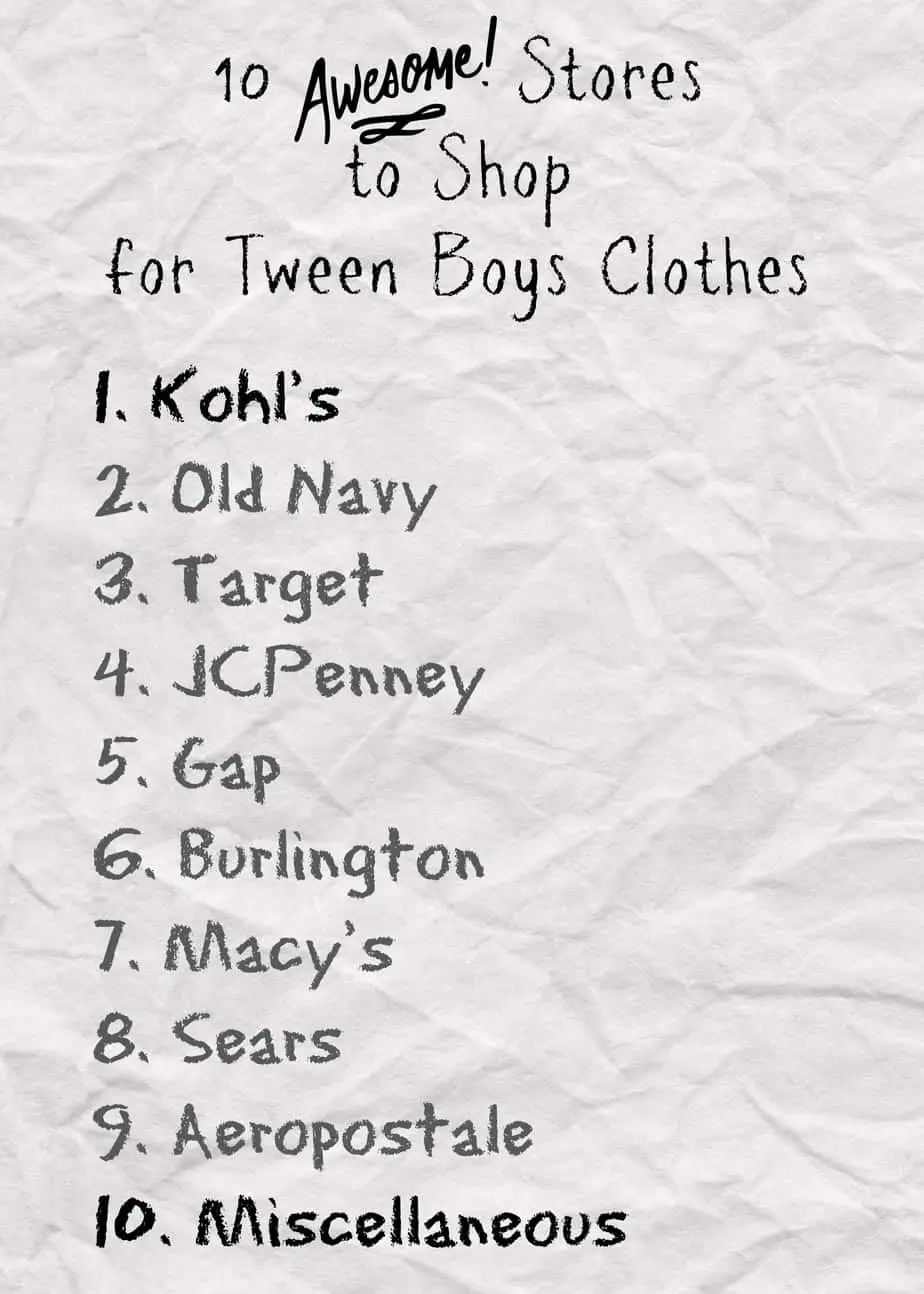 11+ Best Tween Boy Clothing Stores / Best Places to Shop for Tween Boy Clothes 