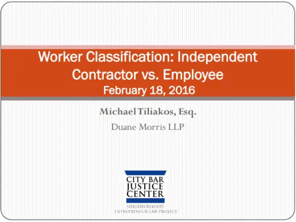 worker classification independent contractor vs employee