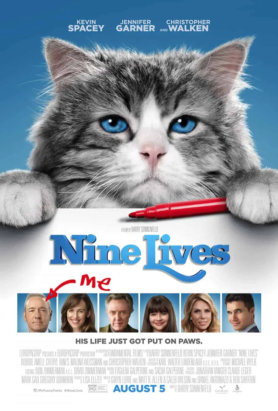 Nine Lives Movie Review - cute family movie especially for cat lovers