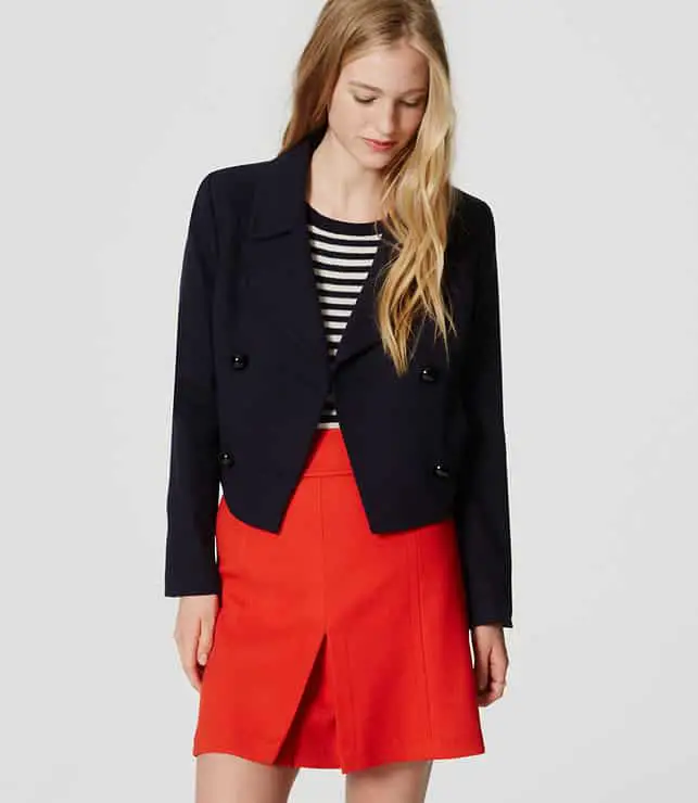 LOFT cropped navy peacoat - Best Fall Jackets for Women That They Will Love to Wear
