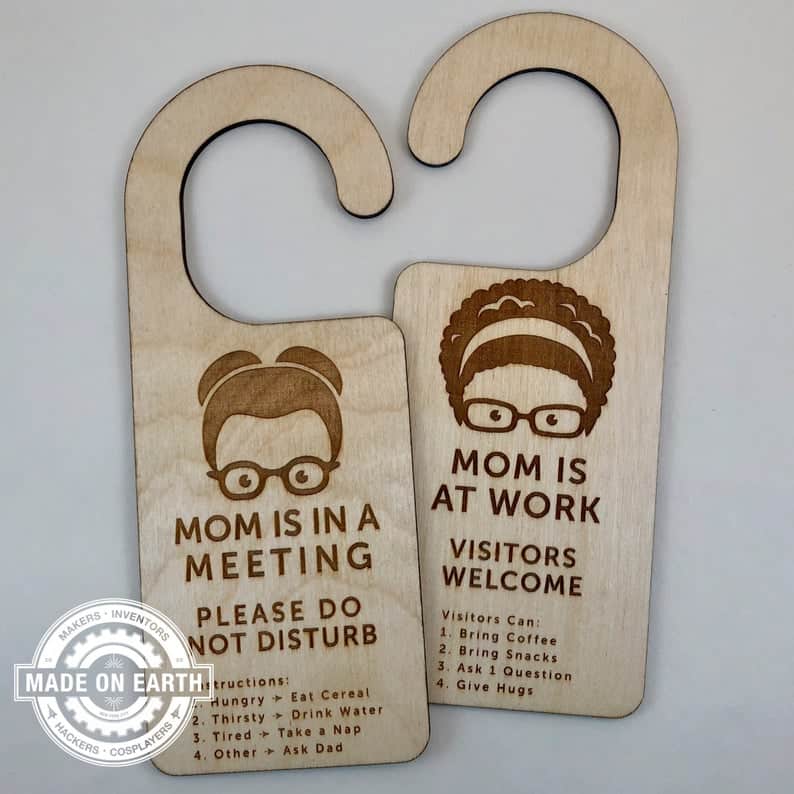 Productive Day Routine Tools - do not disturb mom in a meeting door hanger