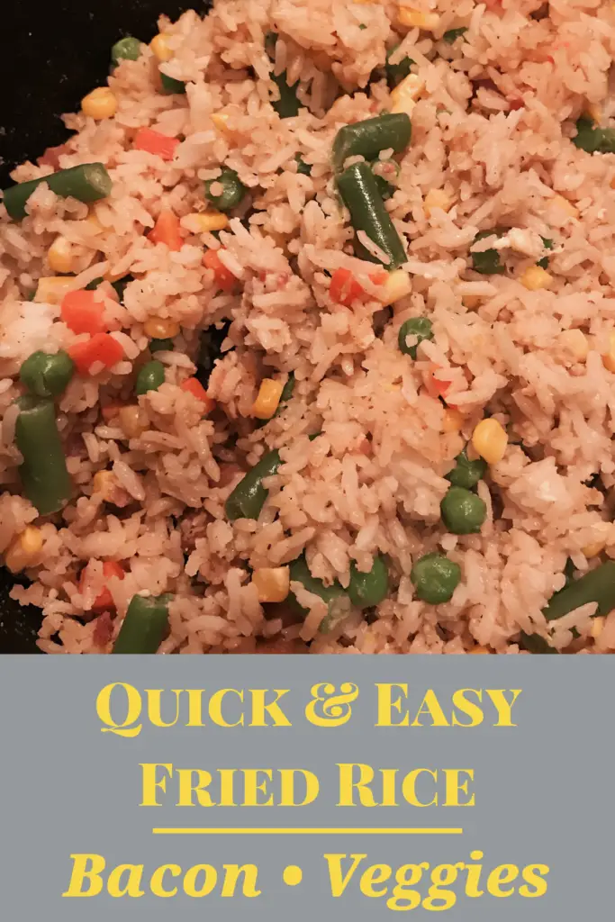 quick and easy fried rice with bacon and veggie