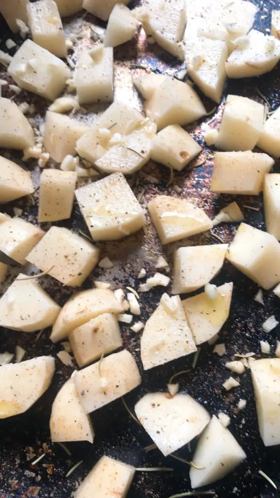 Air Fryer Potato Cubes (garlic and herb)