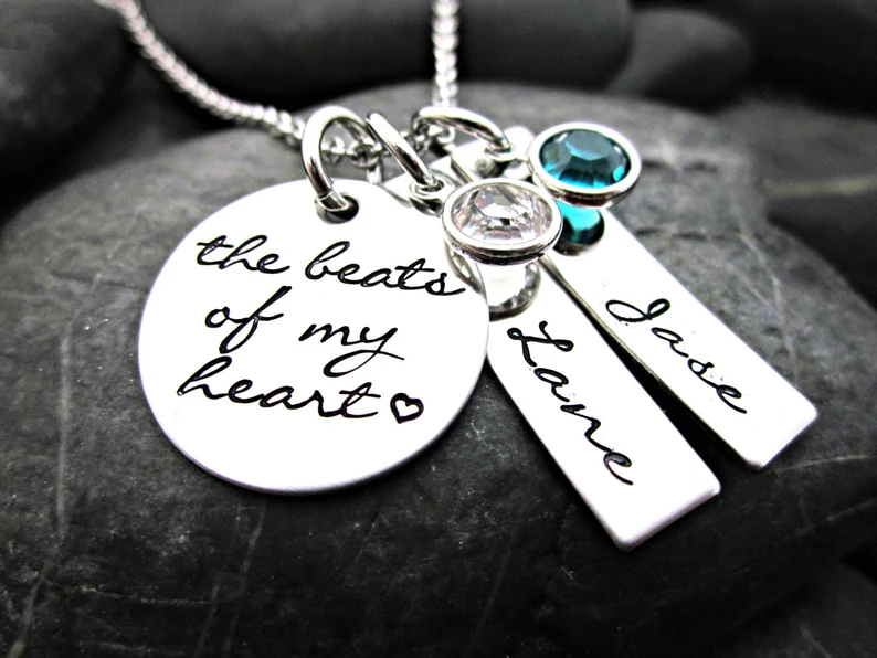 The Beats of my Heart mother's day necklace