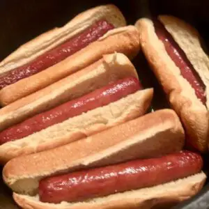 hot dog in air fryer with bun