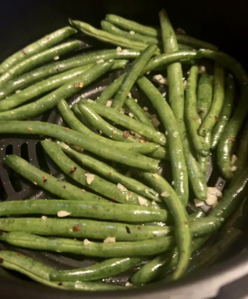 air fryer green beans with garlic