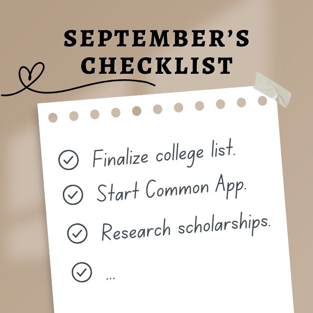 September College Prep checklist